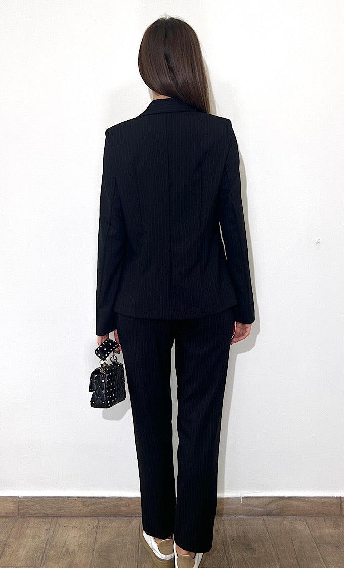 KORI BLACK STRIPED SUIT 