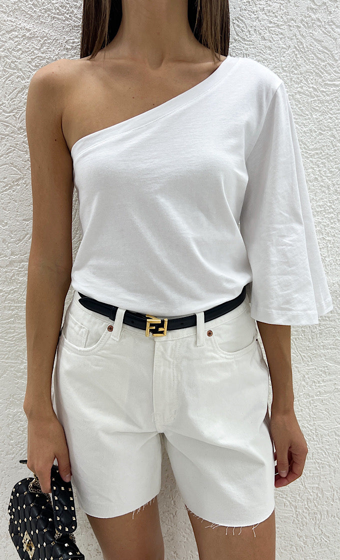 Milan White Jeans Shorts